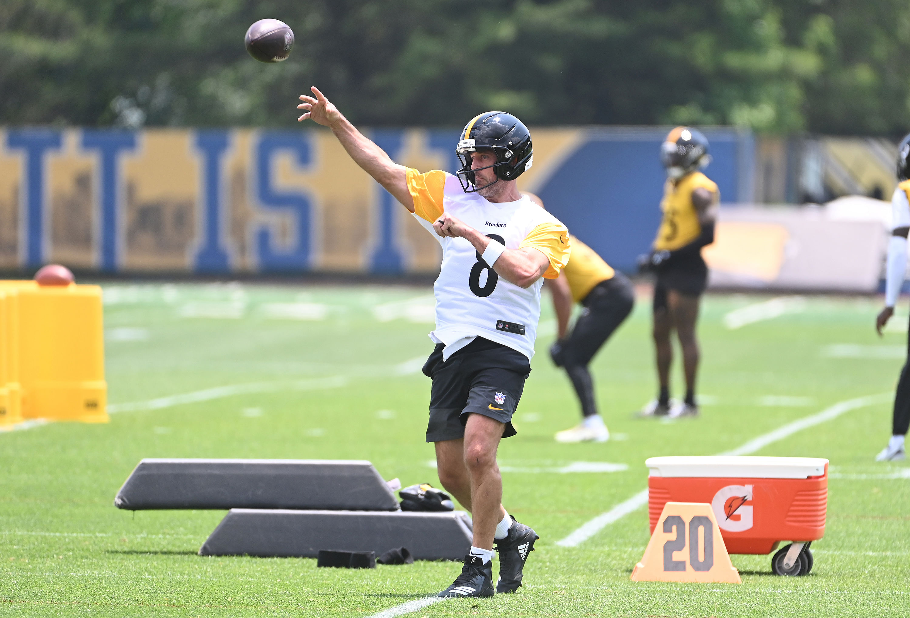 Pittsburgh Steelers QB Aaron Rodgers during the minicamp. (Credits: IMAGN)